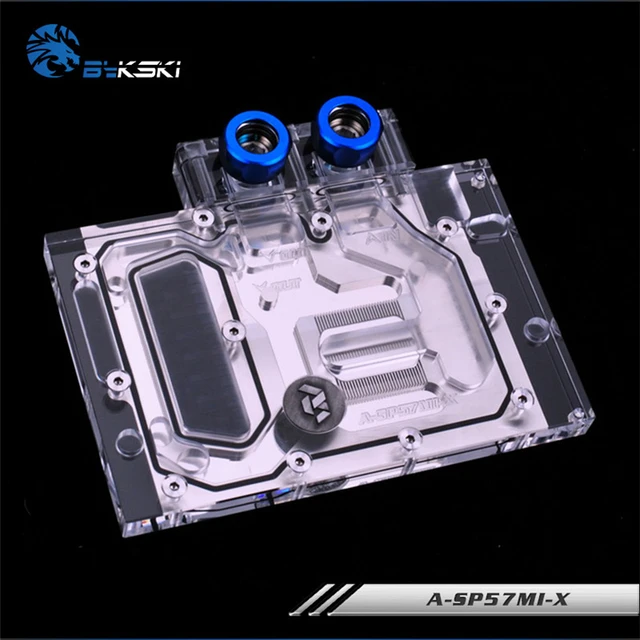 Cheap BYKSKI Full Cover Graphics Card Block use for Sapphire RX570-4G-D5-ITS / RX570 PULSE ITX / Video Card Block RGB light Controller