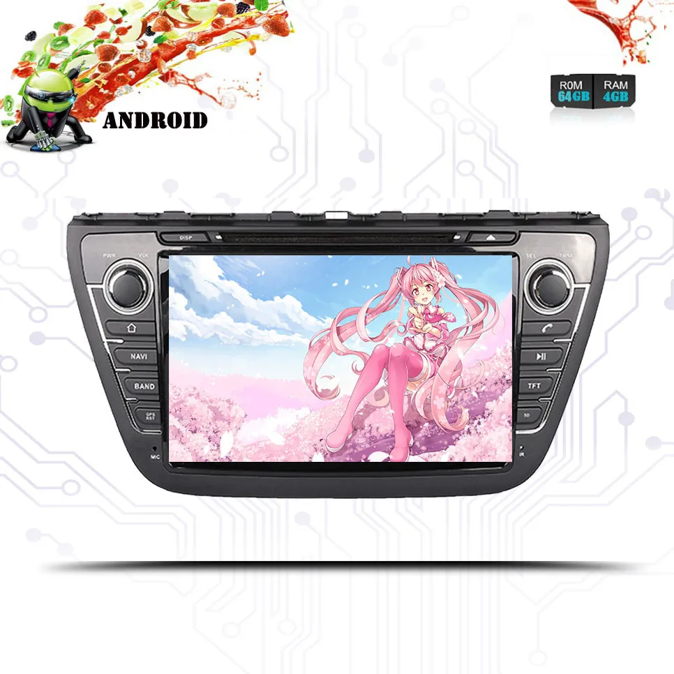 4 ГБ ОЗУ Android 9 0 автомобильный DVD GPS Мультимедиа подходит SUZUKI SX4 S CROSS 2013 2014 2015 2016 Авто