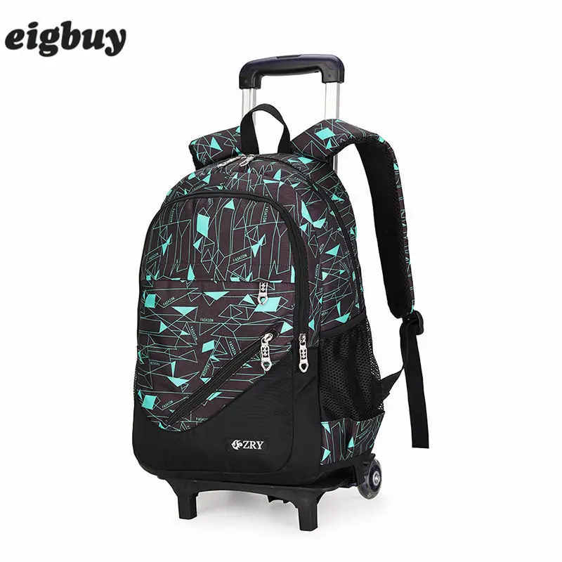 Детская школьная сумка на колесах для девочек, сумка для багажа, рюкзак, новейший Съемный Детский Школьный на колесиках, сумка, сумки, 2/6 колеса, 3 шт - Цвет: 912402SB Two rounds