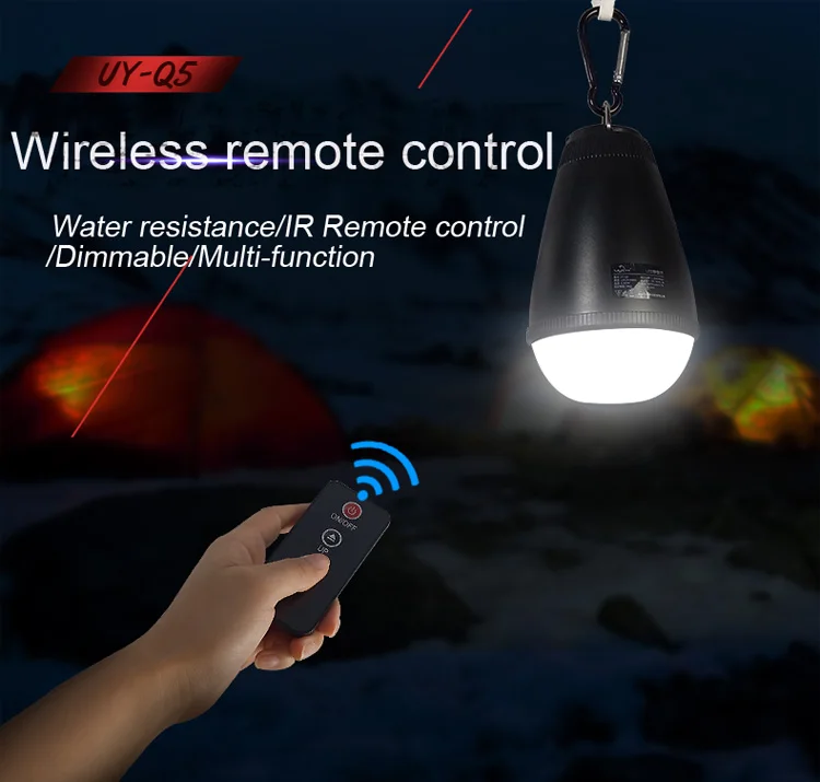 Remote Control Charging Lamp font b LED b font Waterproof Outdoor Camping Tents Lamp Dimming Power