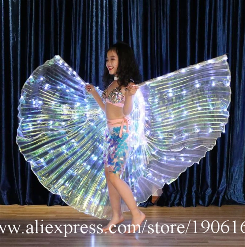 Belly Dance Glowing Wings Cloak Children Fluorescent Butterfly Rainbow Multicolored LED Glowing Wings8