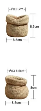 Льняная сумка, керамические цветочные горшки, цветочные горшки для украшения дома, настольные суккуленты, горшки для кактусов, цветочные вазы, аксессуары для домашнего декора