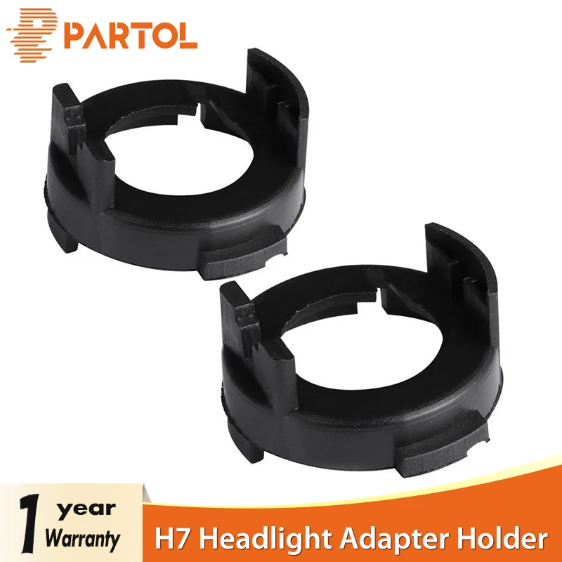 Partol H7 LED Kit Base Holders Headlights Bulbs Adapter Clip Retainer