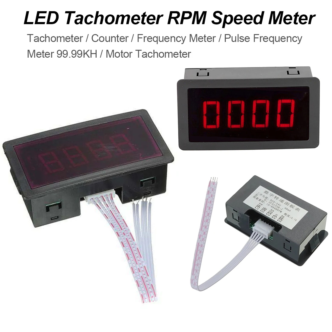 4 цифровой светодиодный Красный Тахометр RPM speed Meter NPN 10-9999 об/мин/0,5 об/мин