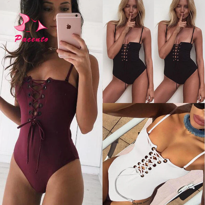 NIDALEE Solid Sexy Monokini One Piece Swimsuit Retro Halter Bodysuits Bandeau Swimwear Female 2017 Brazilian Swiming Suits Women NIDALEE Solid Sexy Monokini One Piece Swimsuit Retro Halter Bodysuits Bandeau Swimwear Female 2017 Brazilian Swiming Suits Women
