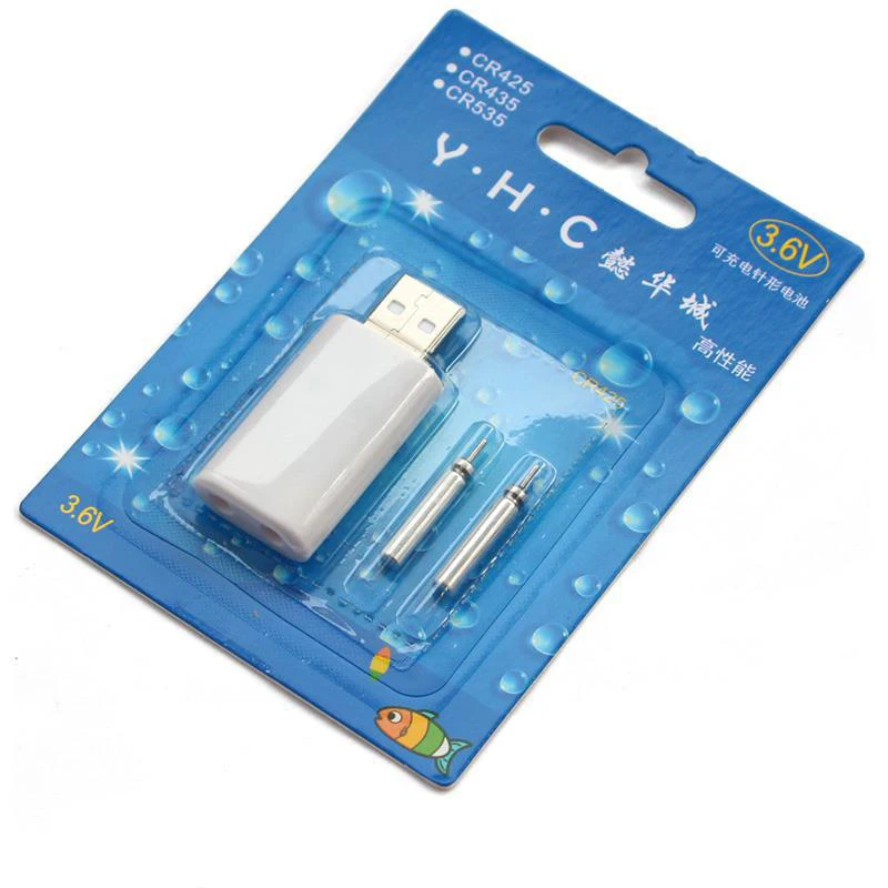 

2 Holes USB Charger For Rechargeable CR425 Battery Charging Battery Set With 2 Pc of CR425 For Luminous Led Fishing Float B135