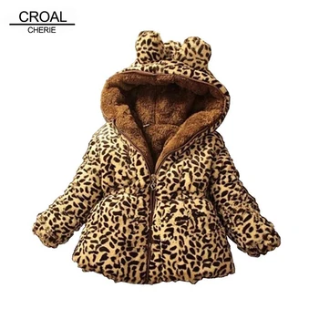 

CROAL CHERIE Warm Thicken Winter Coat For Teenage Girls Leopard Fleece Velvet Children Girls Winter Jacket Children Clothing