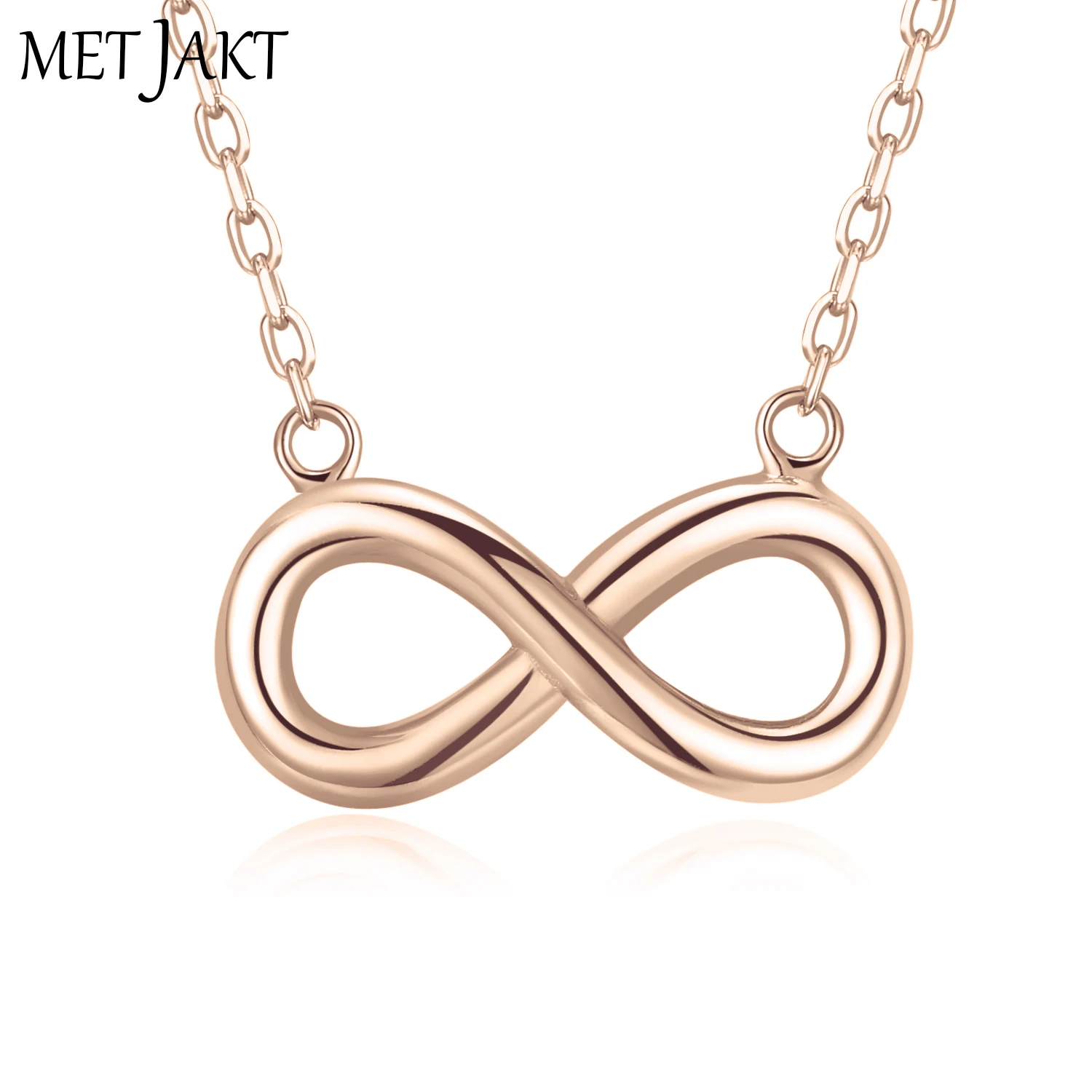 MetJakt Classic Eternity Pendant Necklace 14k Rose Gold Necklace