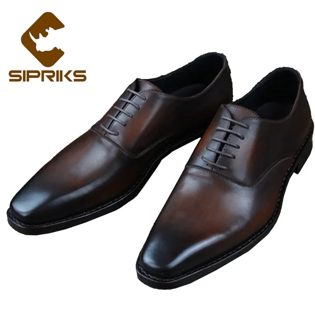 sipriks de lujo para hombre goodyear welted zapatos vintage patina