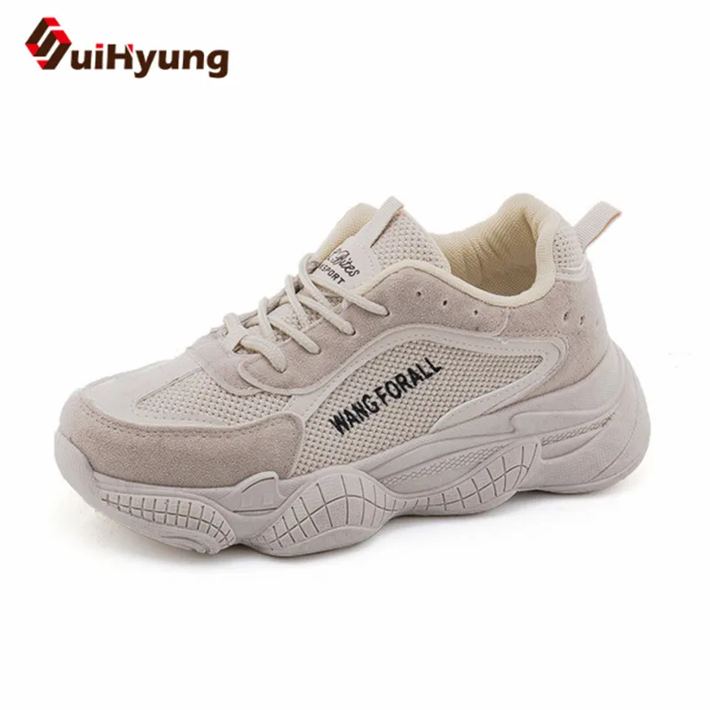 

Suihyung Casual Shoes 2019 New Woman Breathable Sneakers Women Lace-Up Zapatos Mujer Female Flat Platform Shoes Chaussures Femme