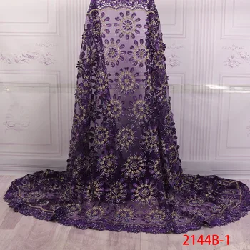 

French Lace Fabric Women Wedding African Lace Fabric High Quality Lace African Tulle Lace Fabric And Stones Material AMY2144B-1