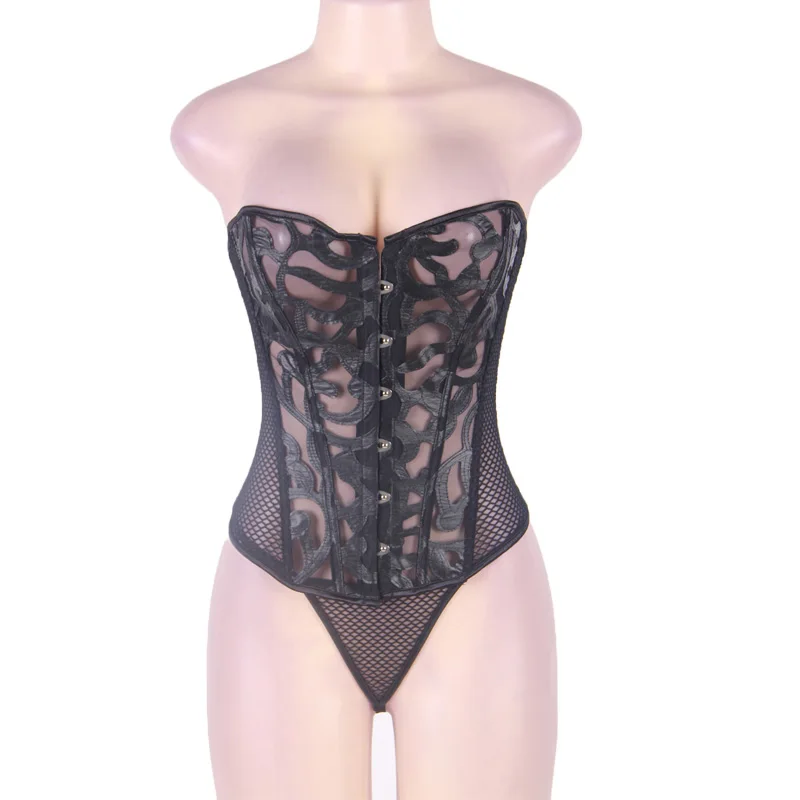 

AL2233 Free shipping plus size body shaper slimming corset wholesale and retail transparent hollow net women slim shapewear