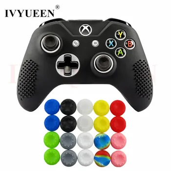 

IVYUEEN for Xbox One X S Controller Studded Silicone Protective Skin Case with 20 pcs Thumb Stick Grips Cap Cover