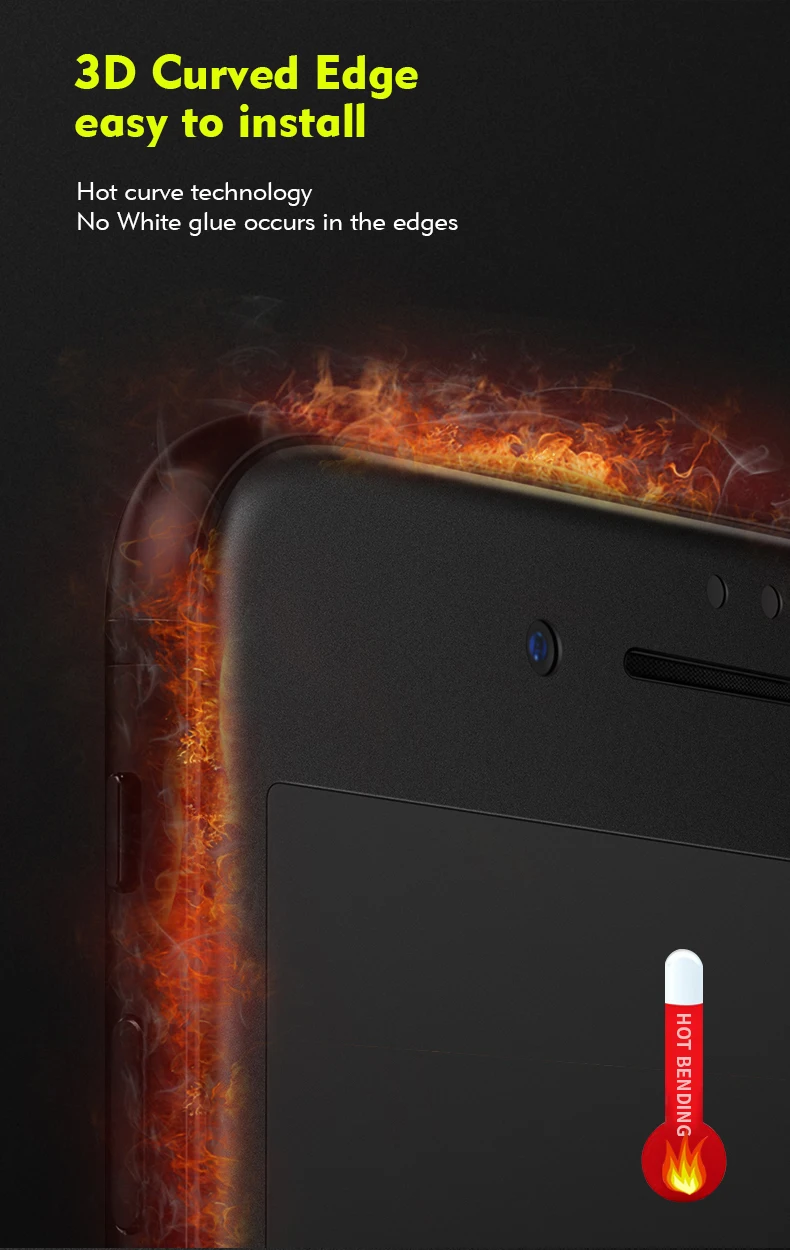 For iPhone 8 Screen Protector Tempered Glass Easy To Install For iPhone 7 Glass Scratch Proof Ultra-Thin Front full Body Film (5)