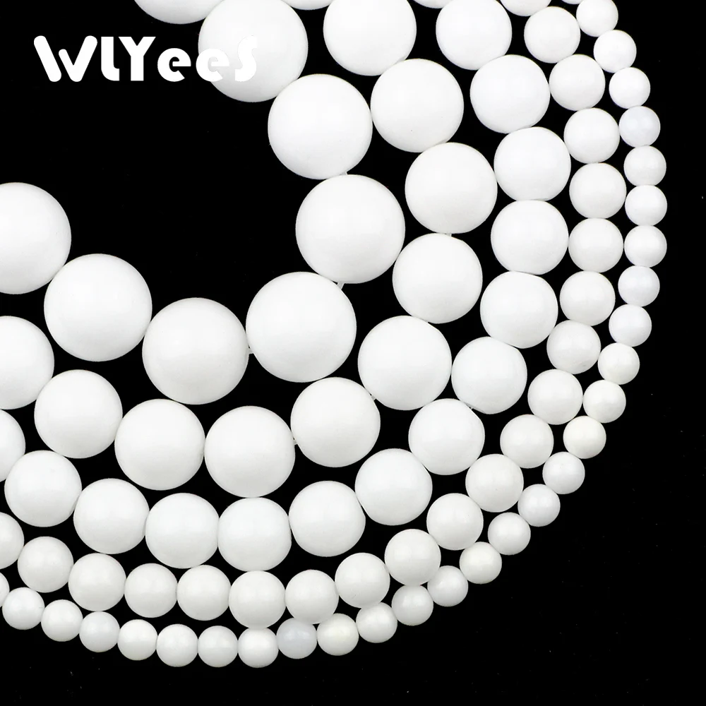 WLYeeS натуральный камень керамический белый 4 6 8 10 12 мм Круглый свободный