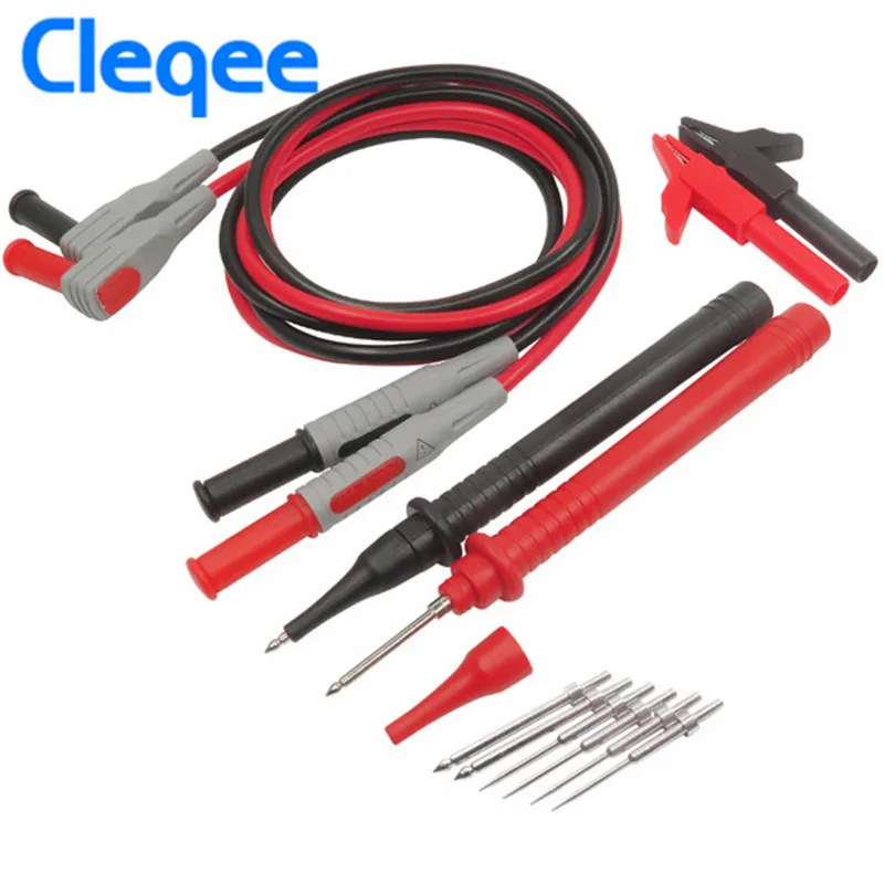 

Cleqee P1300B 12-in-1 Super Multimeter Probe Replaceable Probe Clamp Multi Meter Test Lead Kits + Alligator Clips