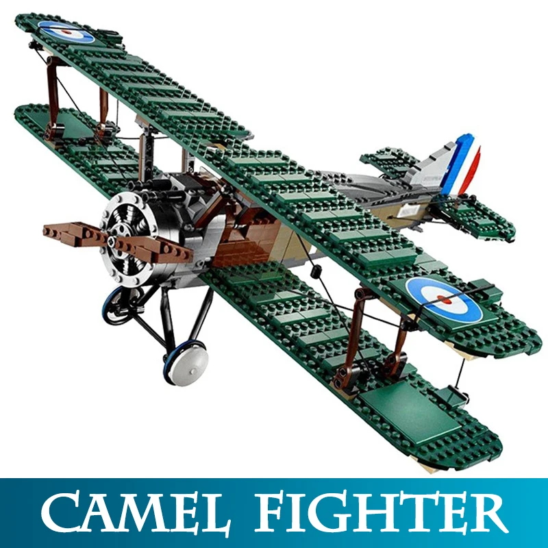 

Technic Series 21021 953pcs WW I Britain Sopwith Camel Fighter Set Model Building Blocks Compatible LegoINGLYS Bricks For Boy