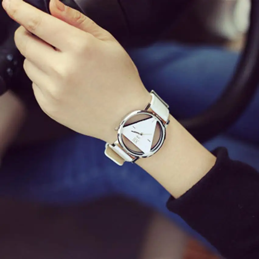 

OTOKY Unique Hollowed-out Triangular Dial Fashion Watch Black&White Drop Shipping P23 Jul19