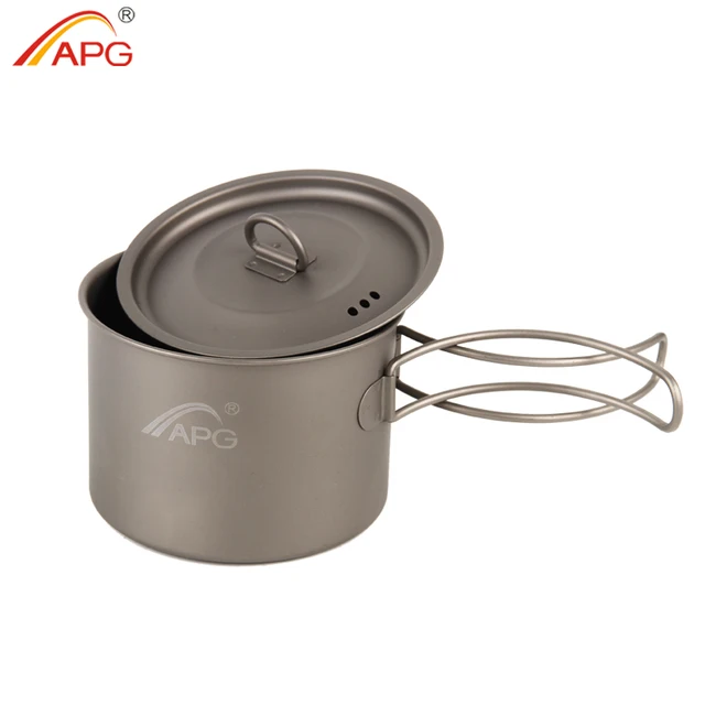 APG 400ml Titanium Water Cup Mug Foldable Handle Camping Pot Tableware Drinkware Picnic Cookware