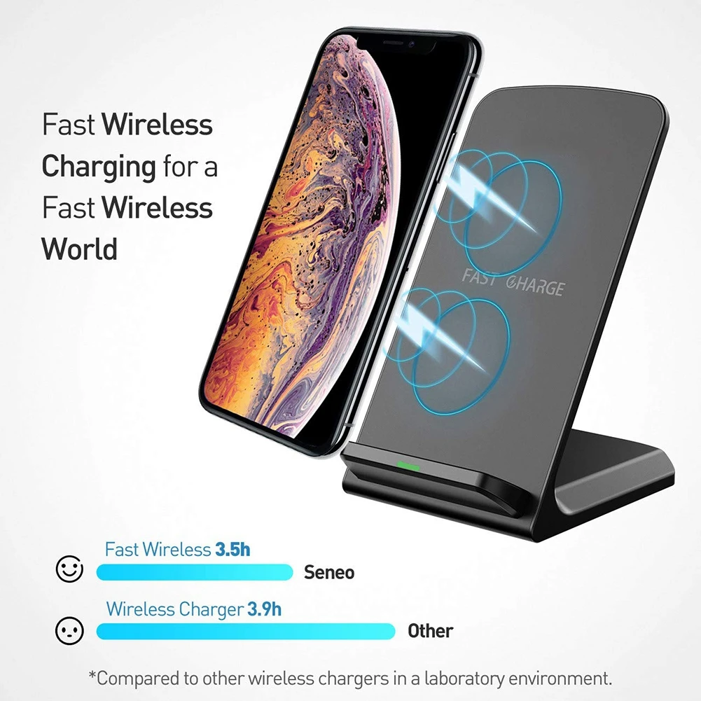 QI Беспроводное зарядное устройство док станция для iPhone X Xs Max XR Samsung Galaxy S8/S9 Note 8 Pad