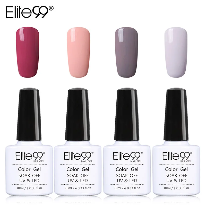 Elite99 4 шт./компл. 10 мл, нюдовый Цвет серии Гель-лак для ногтей Nail Art био-Гели Soak Off Гель-лак, Длительное Действие, арт Полировочный Гель для маникюра