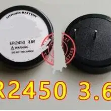 2 шт./партия ER2450 3,6 В литиевая батарея с 2 контактами сварочная ножка не может зарядить налоговый контроллер батарея 10 лет долгой жизни