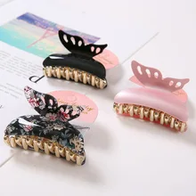 Новое поступление, акриловый зажим-бабочка для женщин, скраб, заколки для волос, резной Краб для волос, зажимы для волос большого размера