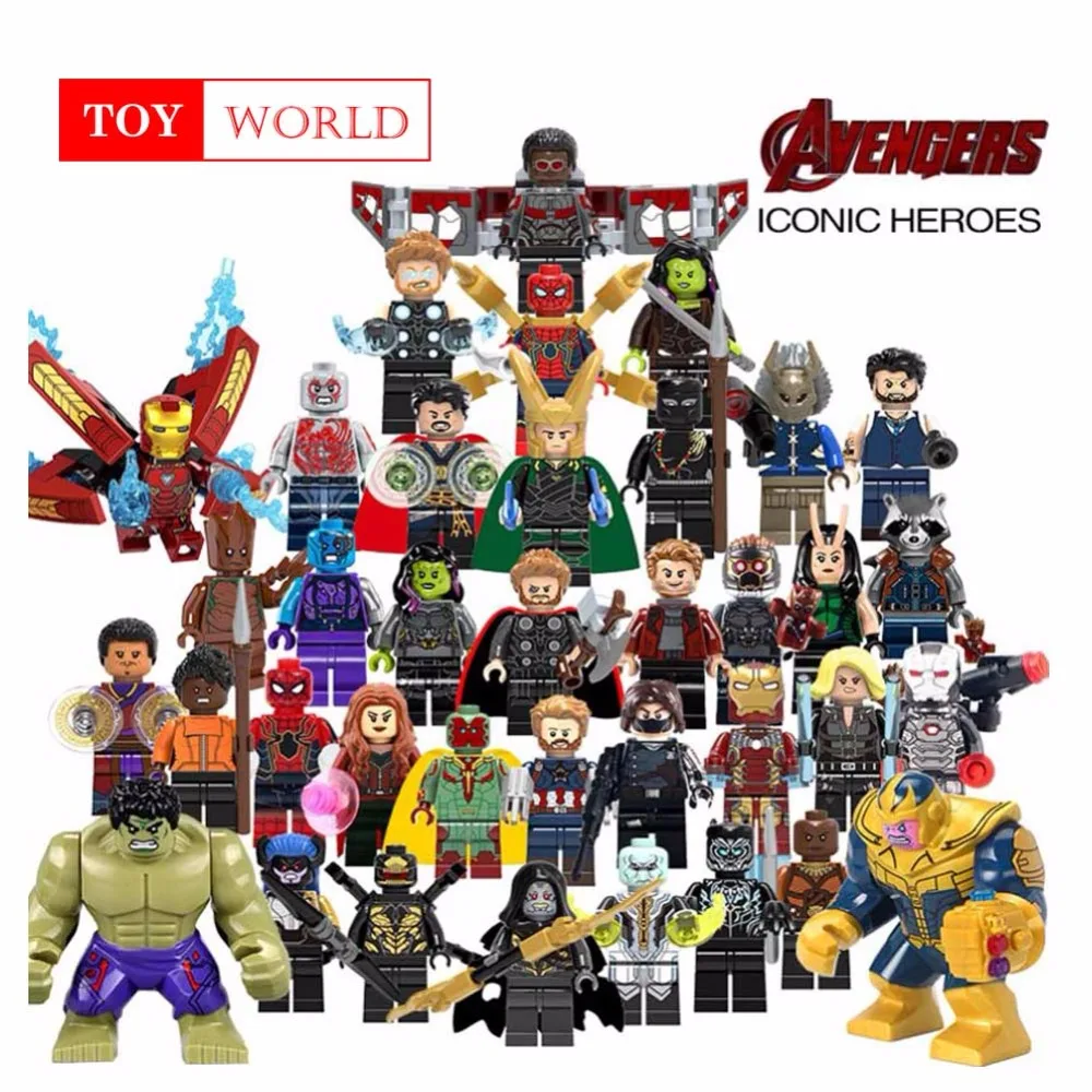 

Single Avengers 3 Infinity War Action Figure Black Panther Thanos Hulk Gamora Building Blocks Compatible with LegoINGlys Toys