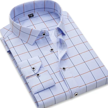 

NIGRITY 2019 New Classical Dress Shirt Male Shirt Men Spring Summer Casual Solid Twill Formal Business Men Social Shirts