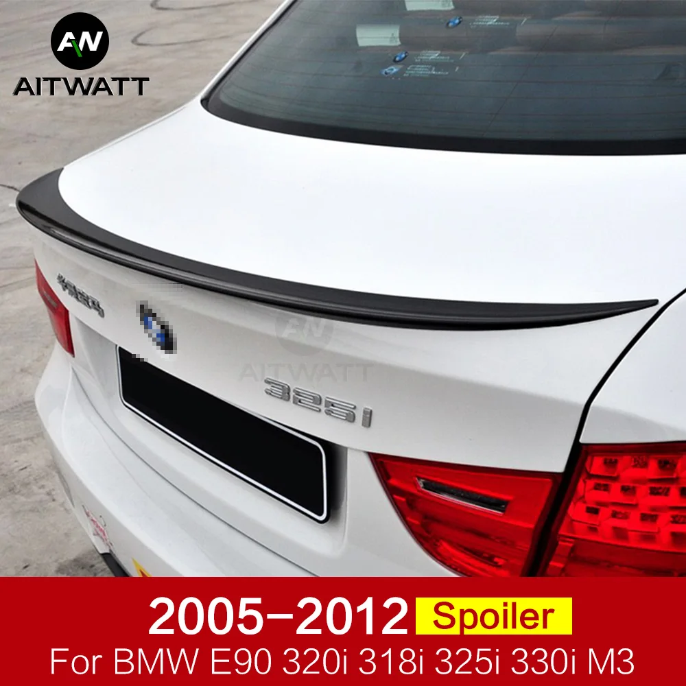 Спойлер для BMW 3 серии E90 320i 318i 325i 330i M3 2005-2012 автомобильный АБС-пластик Неокрашенный Грунтовка задний багажник Багажник крыло спойлер