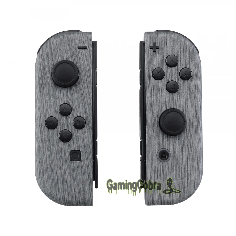 

Soft Touch Grip Brushed Silver Patterned Housing Shell Cover with Full Set Buttons for Nintendo Switch Joy-Con Controller