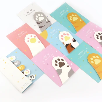 

Kawaii Cute Cat's Paw Memo Pad Sticky Notes 30 Sheets Bookmark Notepad School Office Supplies Stationery Mixed Color