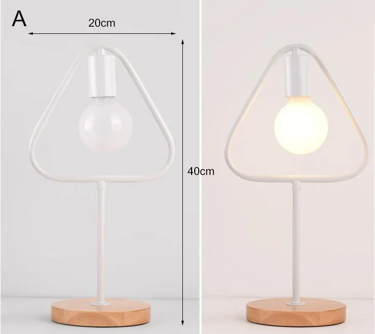 Современный свет светодио дный Fashonial деревянные настольные лампы Винтаж простой Утюг настольная лампа Спальня рядом Настольная лампа ЕС plug с переключатель