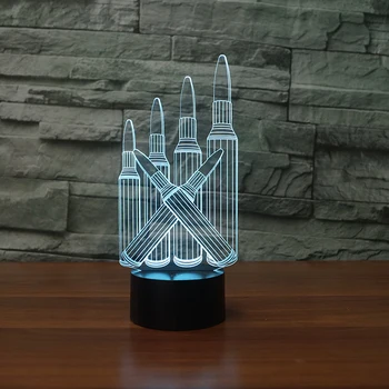 

Bullet 3D Lamp 7 Color Led Night Lamps for Kids Touch Led USB Table Lampara Lampe Baby Sleeping Nightlight Room Lamp