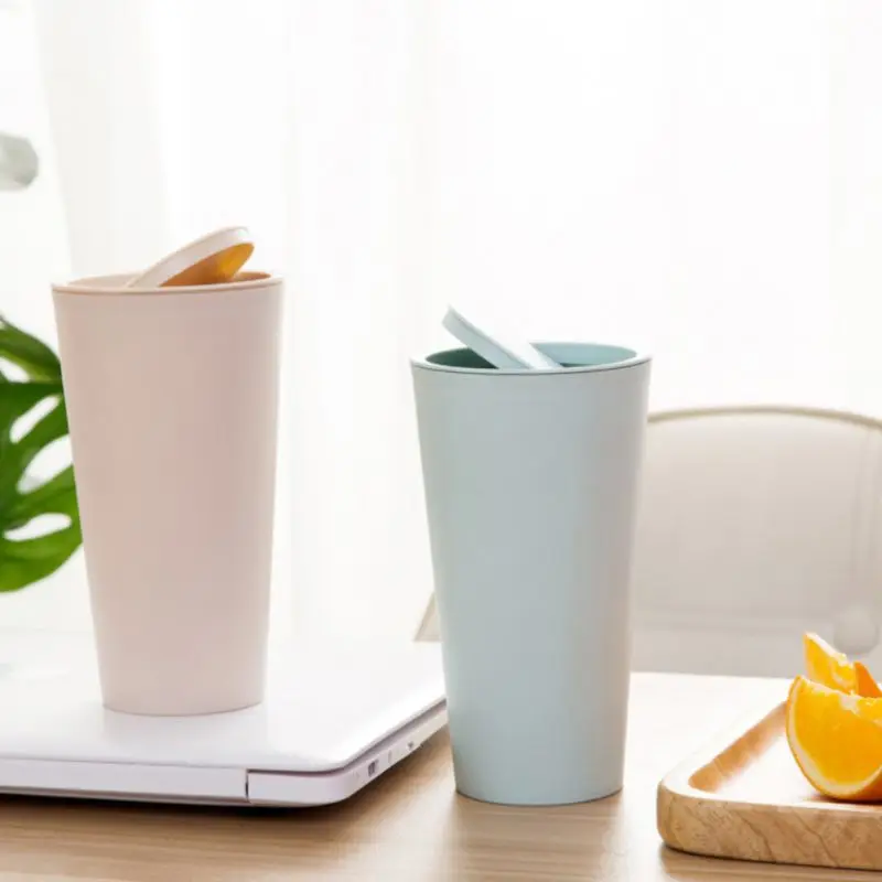 

Mini Trash Can Zero Waste Bin Desktop Garbage Baskets Table Home Trash Can Roll Swing With Lid