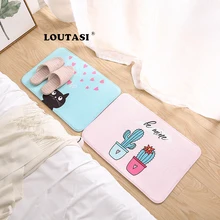 LOUTASI мультфильм Стиль кактус кошка печатные ковры коврик мягкий фланелевый Противоскользящий коврик наружные коврики животное передней двери коврики