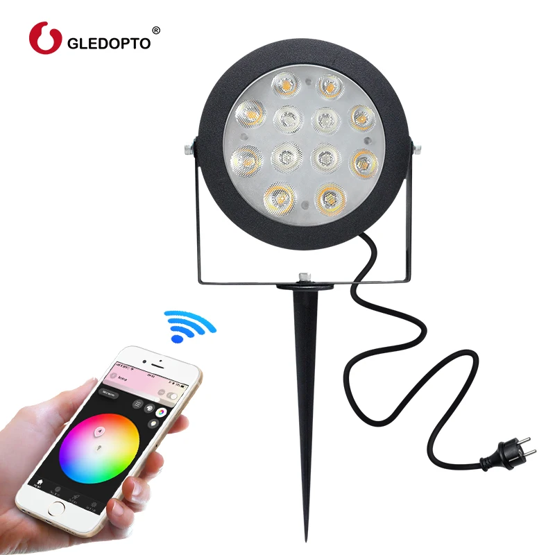 ZIGBEE smart led garden lamp 12W RGB+CCT APP control work with alexa ac100-240v dual white outdool light ZIGBEE light link 3.0