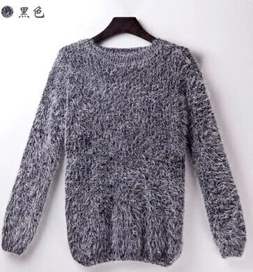 Пуловеры Обычный полный осенний Свободный пуловер с круглым вырезом с длинным рукавом джемпер женский свитер осенний кардиган вязаный Топ - Цвет: 4