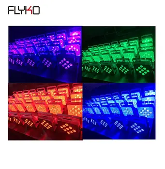 

Free shipping 9x18w 6in1 led par light Rgbwa+uv battery power wireless dmx
