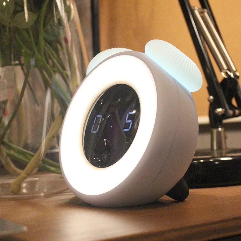 

Led Night Desk Light USB Charging Bed Room Motion Sensor Table Lamp With Time Alarm Clock For Children