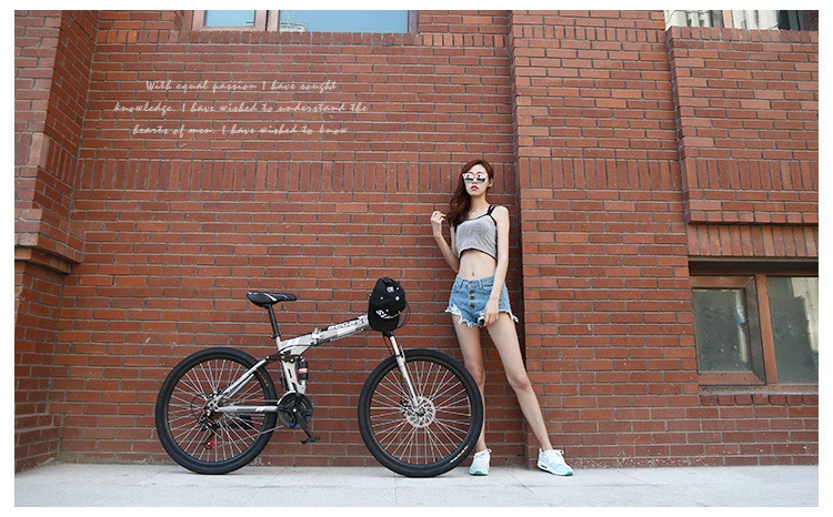 Best Folding BicycleDouble Damping Off-road Disc Brake Variable Speed Mountain Vehicle BlackHub for Mountain Bike 5