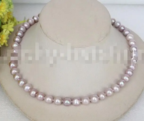 

Free Shipping >> natural 17" 10mm round purple lavender pearls necklace