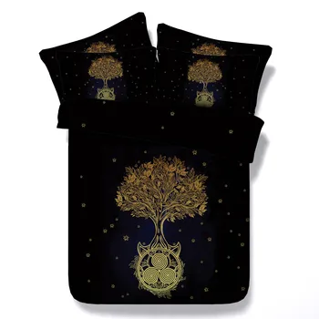 

3D Printing Wishing Tree Bedding Stes Black Duvet Cover 3/4PC Bedding Package Twin/King/Queen/Super King Size No Pilling Hot