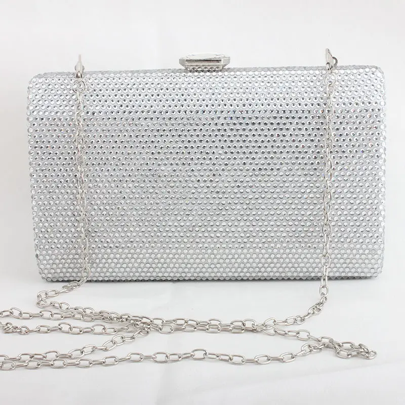 Silver Клатч, вечерняя сумка, роскошные сумки, женские сумки, дизайнерские бриллиантовые шипованное плечо, сумки через плечо, свадебные мешки для вечеринок - Цвет: Silver