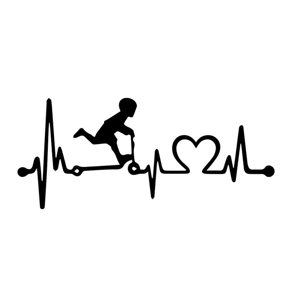 Scooter Heartbeat Lifeline Car Sticker Car Accessories Decal Fashion Car Body Window Door Decoration Sticker Funny 19.1cm8 (3)