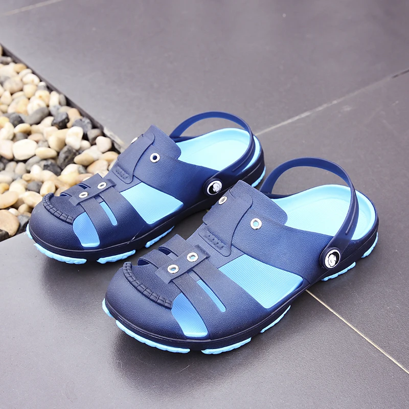 

Fashion Jelly Shoes Slip-on Sandals Men Breatahable Mens Sandals 2019 Summer Round Toe Sandals Casual Slippers Sandalias Hombre