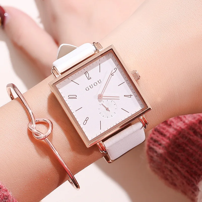 Fashion GUOU Women Watch New Personality Square Women's Wrist Watch Lady Watch Genuine Leather Quartz Watch relogio feminino Fashion GUOU Women Watch New Personality Square Women's Wrist Watch Lady Watch Genuine Leather Quartz Watch relogio feminino