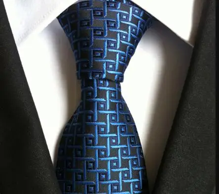 

Brand New Fashion 8cm Design Ties Stylish Formal Blue Plaid Necktie Classic Jacquard Woven Gravatas for Adult