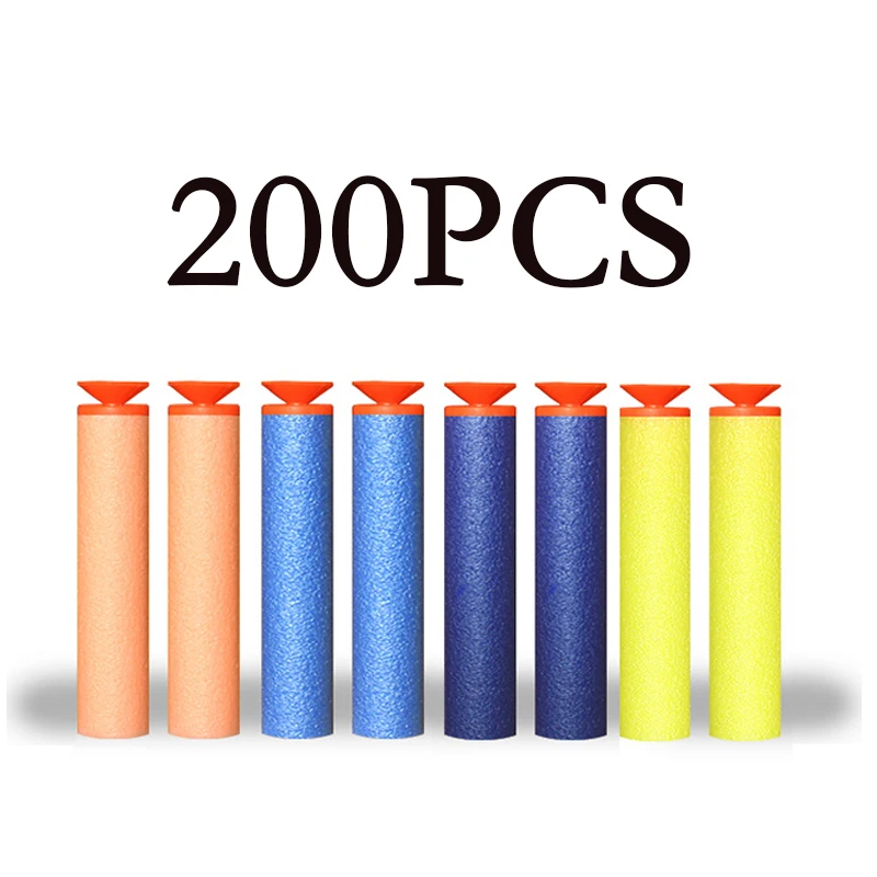 

200PCs Sucker Soft Hollow Hole Head 7.2cm Refill Dart Toy Gun Paintball Bullets Dart For Nerf Series Blaster Kid Children Gift