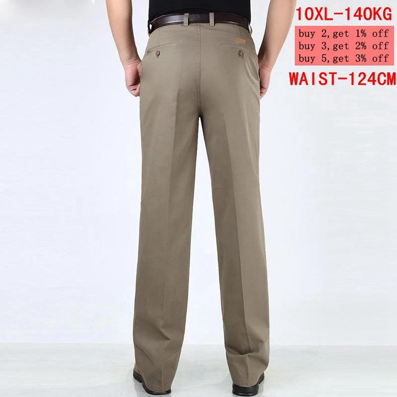 

Men's suit pants large size classic 7XL 8XL 9XL 10XL spring and autumn business pants office straight pants black 48